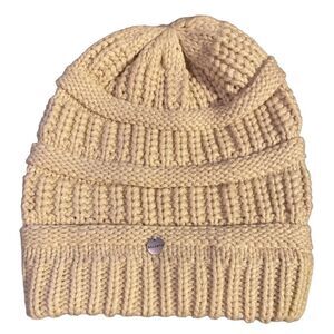 MODENA Cream/Tan Beanie One Size
